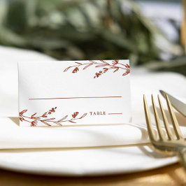 Tarjeta De Asiento Boda de Flor Silvestre Rustico Terracotta Floral