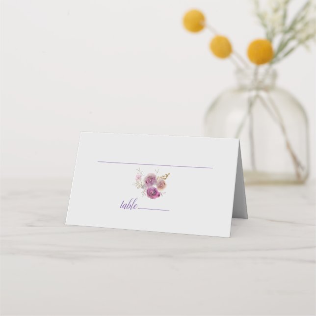 Tarjeta De Asiento Boda de flores (Anverso)