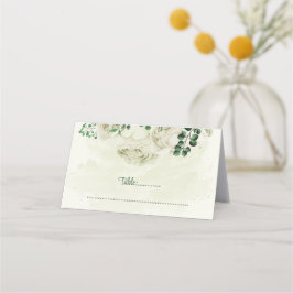 Tarjeta De Asiento Boda de flores blancas de marfil