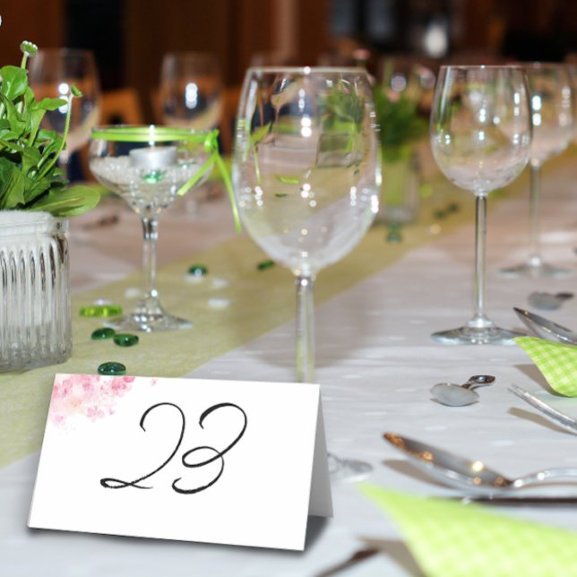Tarjeta De Asiento Boda de flores de acuarela rosadas (Subido por el creador)