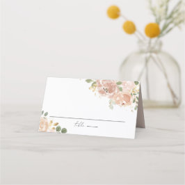 Tarjeta De Asiento Boda de Flores de Peach Mauve de Boho Watercolor