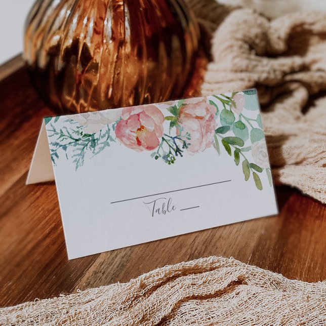 Tarjeta De Asiento Boda de flores de peonía romántica (Subido por el creador)