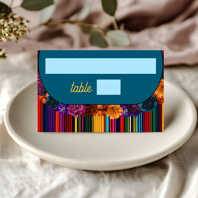 Tarjeta De Asiento Boda de flores mexicanas modernas (Subido por el creador)