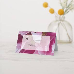 Tarjeta De Asiento Boda de flores rosadas Peony