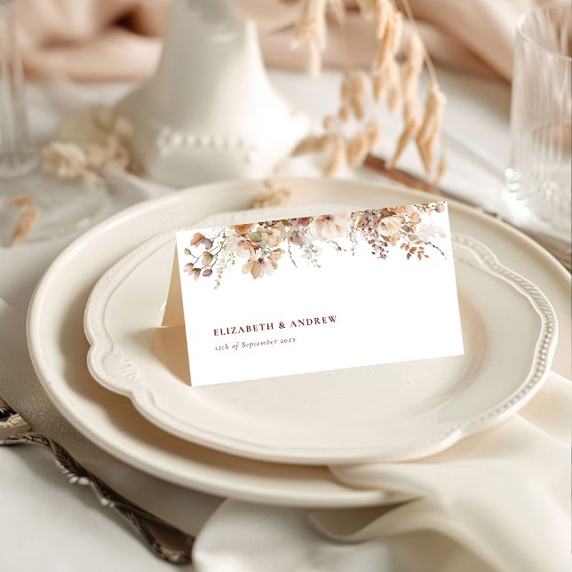 Tarjeta De Asiento Boda de Flores Rustic Boho Garden (Subido por el creador)