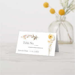 Tarjeta De Asiento Boda de flores silvestres