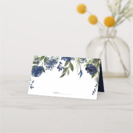 Tarjeta De Asiento Boda de flores silvestres azules y follaje