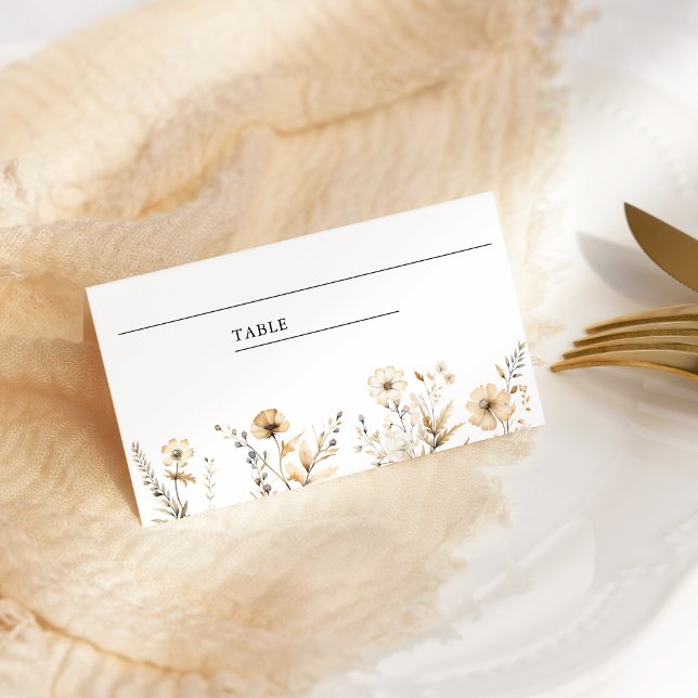 Tarjeta De Asiento Boda de flores silvestres boho de otoño (Subido por el creador)
