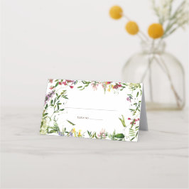 Tarjeta De Asiento Boda de flores silvestres de verano moderno