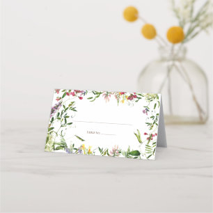 Tarjeta De Asiento Boda de flores silvestres de verano moderno