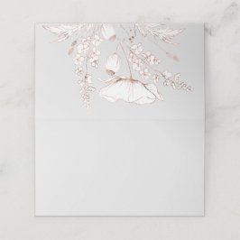 Tarjeta De Asiento Boda de flores silvestres dibujadas con mano de or