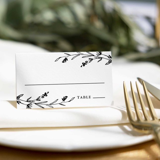 Tarjeta De Asiento Boda de flores silvestres rusas y blancas (Subido por el creador)