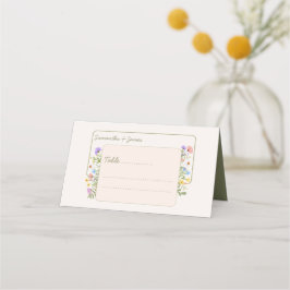 Tarjeta De Asiento Boda de flores silvestres rusticas modernas