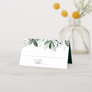 Tarjeta De Asiento Boda de follaje botánico natural