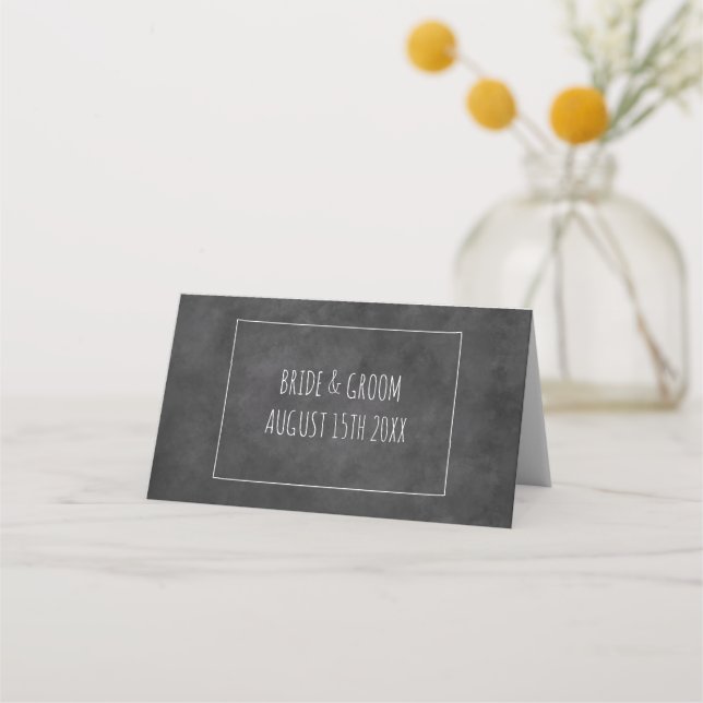 Tarjeta De Asiento Boda de fondo de pizarra negra rusa (Reverso)