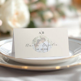 Tarjeta De Asiento Boda de Fotos de Marfil