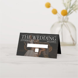 Tarjeta De Asiento Boda de fotos de periódico editorial de revista