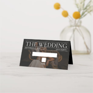 Tarjeta De Asiento Boda de fotos de periódico editorial de revista