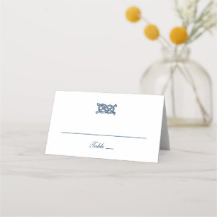 Tarjeta De Asiento Boda de franjas de nudo azul de la Marina Náutica