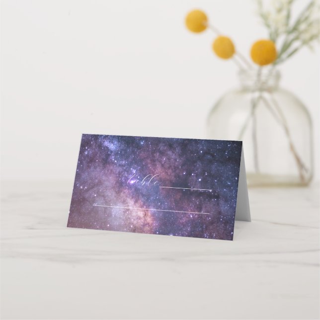 Tarjeta De Asiento Boda de Galaxy Celestial Space Cosmos Stars (Anverso)