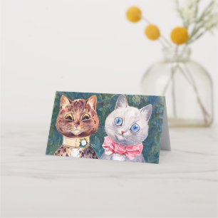 Tarjeta De Asiento Boda de gatos, matrimonio, novia, Louis Wain