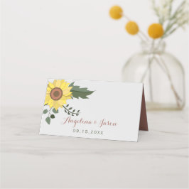 Tarjeta De Asiento Boda de girasol