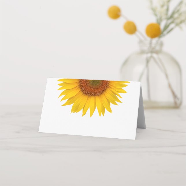 Tarjeta De Asiento Boda de girasol amarillo simple (Anverso)
