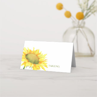 Tarjeta De Asiento Boda de girasol rural simple
