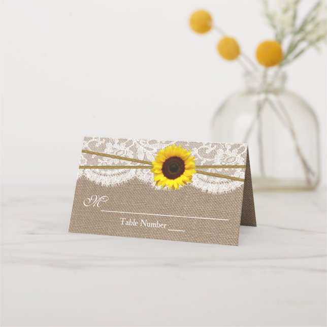 Tarjeta De Asiento Boda de girasol ruso (Anverso)