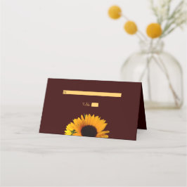 Tarjeta De Asiento Boda de girasol ruso otoñal