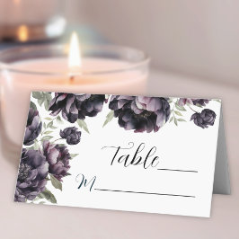 Tarjeta De Asiento Boda de Gótico de Vintage Gótico Black Dark Peonie