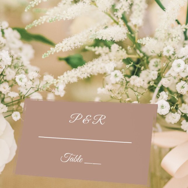 Tarjeta De Asiento Boda de guión sencillo y estilizado de Mocha (In Situ Wedding)