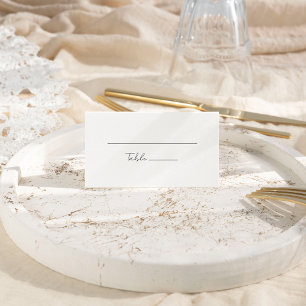 Tarjeta De Asiento Boda de guiones blancos modernos plegados