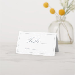 Tarjeta De Asiento Boda de guiones de un monograma azul turbio número