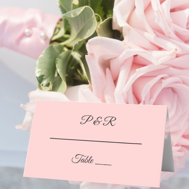 Tarjeta De Asiento Boda de guiones Rubor Pink Simple Stylised (In Situ Wedding)