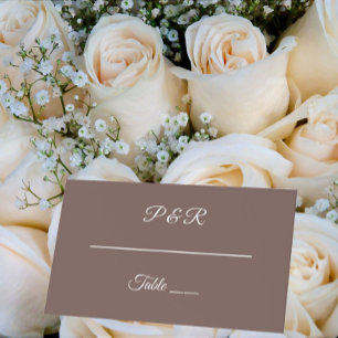 Tarjeta De Asiento Boda de guiones simple y estilizado