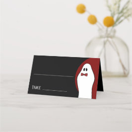Tarjeta De Asiento Boda de Halloween Fantasma Caballero Rojo