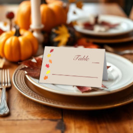 Tarjeta De Asiento Boda de hojas de otoño