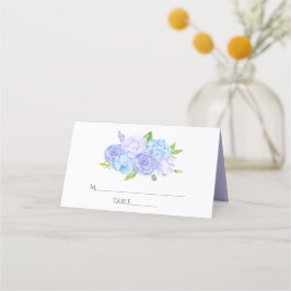 Tarjeta De Asiento Boda de Hortensia Azul y Lavanda Claro