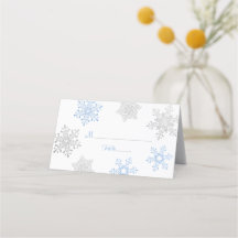 Boda de invierno con copo de nieve Blue Silver