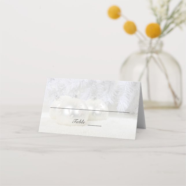 Tarjeta De Asiento Boda de Invierno de los Navidades Blancos | Person (Anverso)