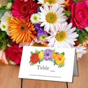 Tarjeta De Asiento Boda de jardín floral de cítricos