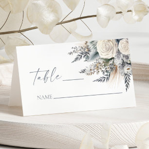 Tarjeta De Asiento Boda de Jardín Floral de Rosa Blanca Boho