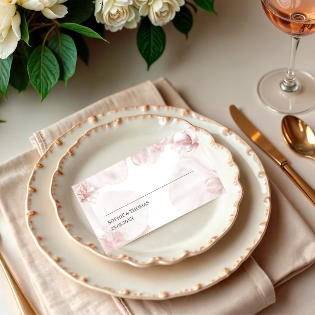 Tarjeta De Asiento Boda de la acuarela de orquídeas rosadas (Subido por el creador)