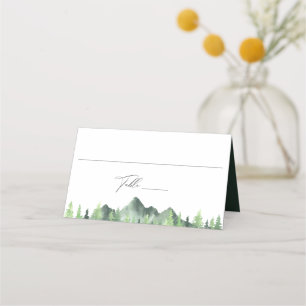 Tarjeta De Asiento Boda de la montaña Woodland Forest Mountain