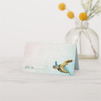 Tarjeta De Asiento Boda de la tortuga de los mares vivientes Escort P