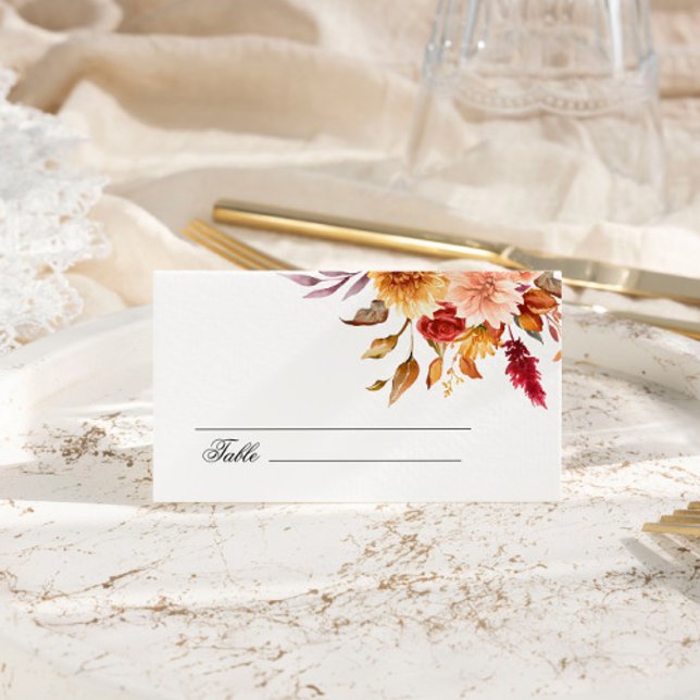Tarjeta De Asiento Boda de las flores de otoño (Subido por el creador)