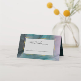 Tarjeta De Asiento Boda de lavado de tinta de mármol de joyas de lujo