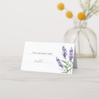 Tarjeta De Asiento Boda de Lavanda Rústica