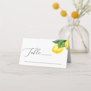 Tarjeta De Asiento Boda de Lemon Grove Citrus mediterráneo doblado